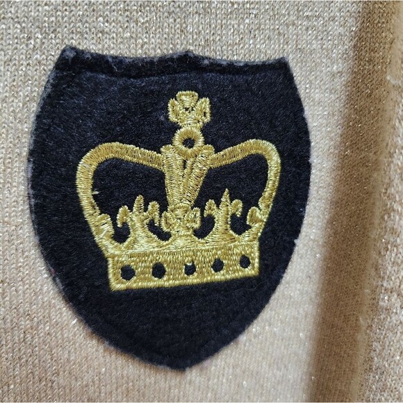 DG2 Cardigan Sweater Womens XL Gold Metallic Crest Button Pockets V Neck Sparkle - Picture 4 of 11